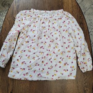 Old Navy White Floral Tunic Off The Shoulder Top Shirt Size Girl's Large 10/12
